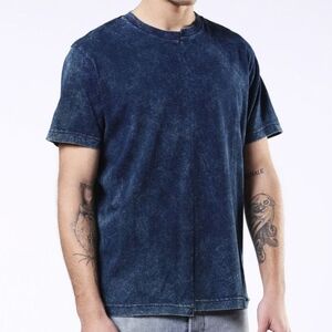 Diesel Plain Blue Distressed Shirt Tee Size M